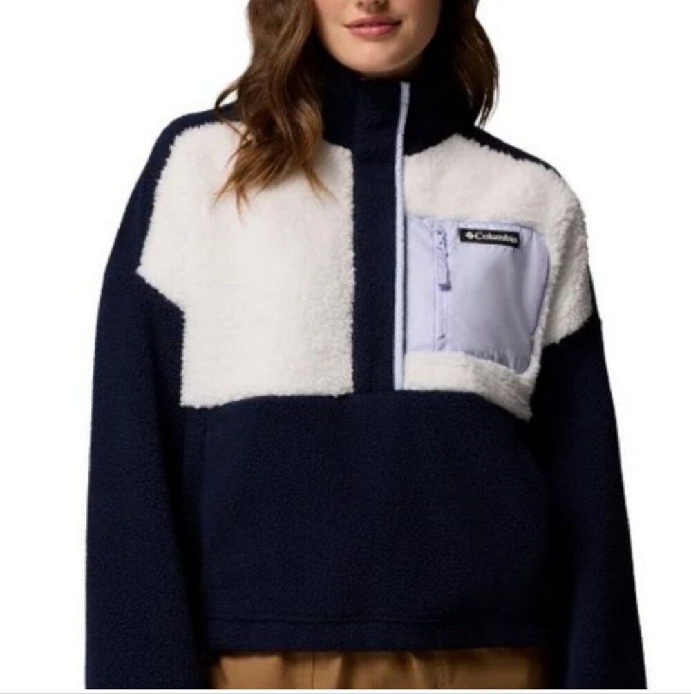 Columbia Navy and White Fleece Jacket